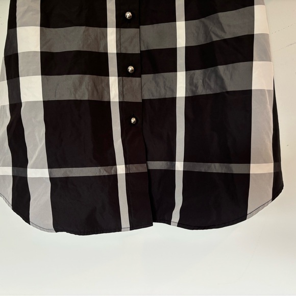 Pink tartan puffed sleeves, size 8, plaid with round silver buttons - Picture 5 of 9